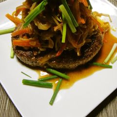 A picture of A Chef's Recipe for Korean Style Bulgogi Tofu Hamburgers.