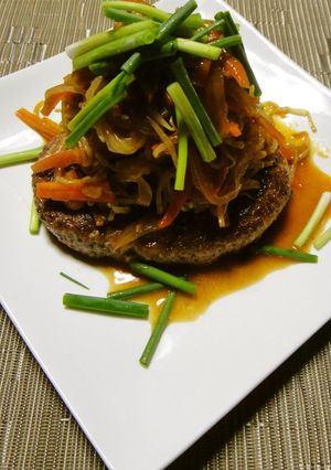 A picture of A Chef's Recipe for Korean Style Bulgogi Tofu Hamburgers.