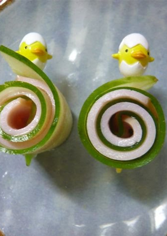 A picture of For Bentos: Cucumber and Ham Rollups.