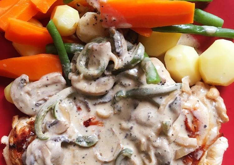 Langkah Mudah untuk Menyiapkan Chicken Steak with mushrooms sauce yang Bikin Ngiler