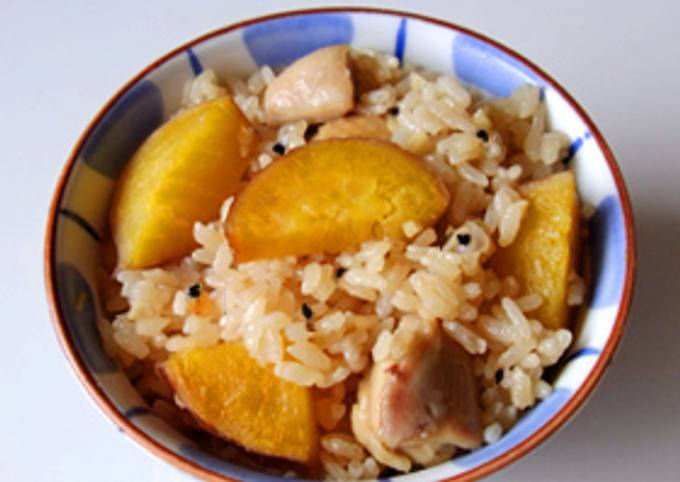 Simple Way to Make Any-night-of-the-week Rice with Sweet Potato and Chicken