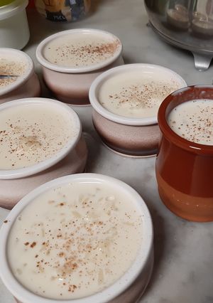 A picture of Rice Pudding with Sweetened Condensed Milk in a Bread Maker.