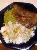 Liver & Onions with Rice gravy & Green peas