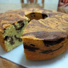 A picture of Grandma's Marble Cake.