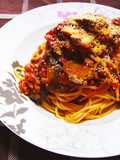 Easy Bolognese with Canned Tomatoes, Eggplant, and Ground Meat