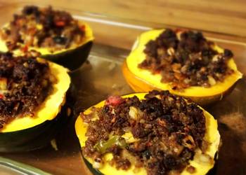 Easiest Way to Recipe Delicious Maple Sausage Stuffed Acorn Squash