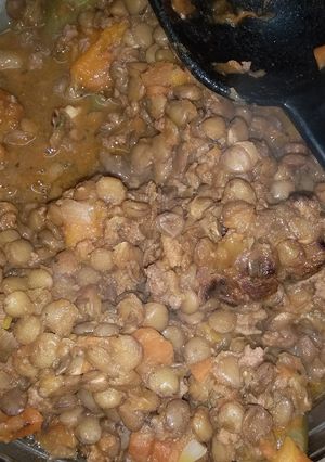 Una foto de Lentejas con arroz