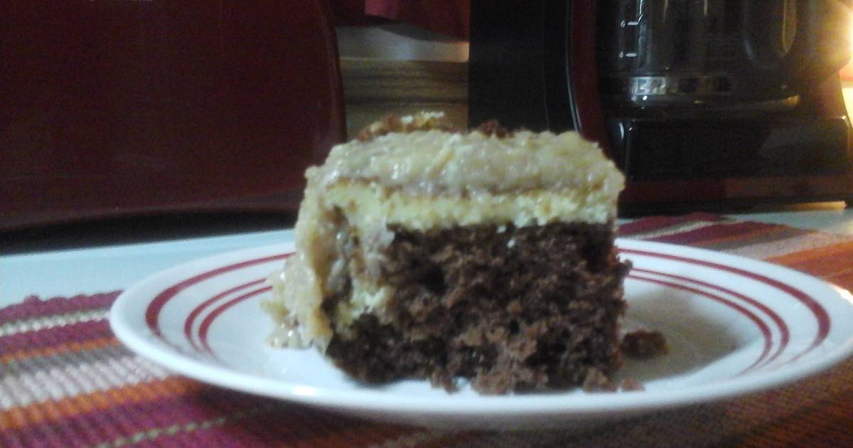 German chocolate cream cheese cake Recipe by Va Rose Cookpad