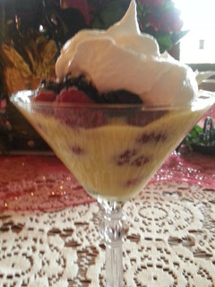 A picture of Vanilla Mousse with Berries..
