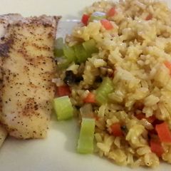 A picture of Caribbean Fish and Rice.