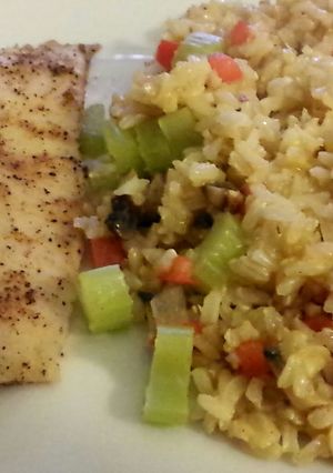 A picture of Caribbean Fish and Rice.