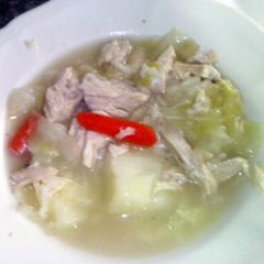 A picture of chicken soup.