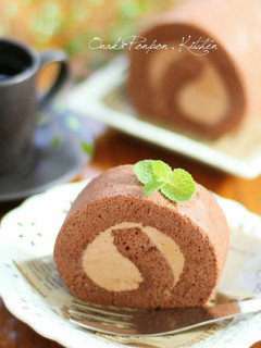 A picture of Fluffy Cocoa, Chocolate Roll Cake.
