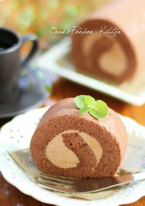 A picture of Fluffy Cocoa, Chocolate Roll Cake.