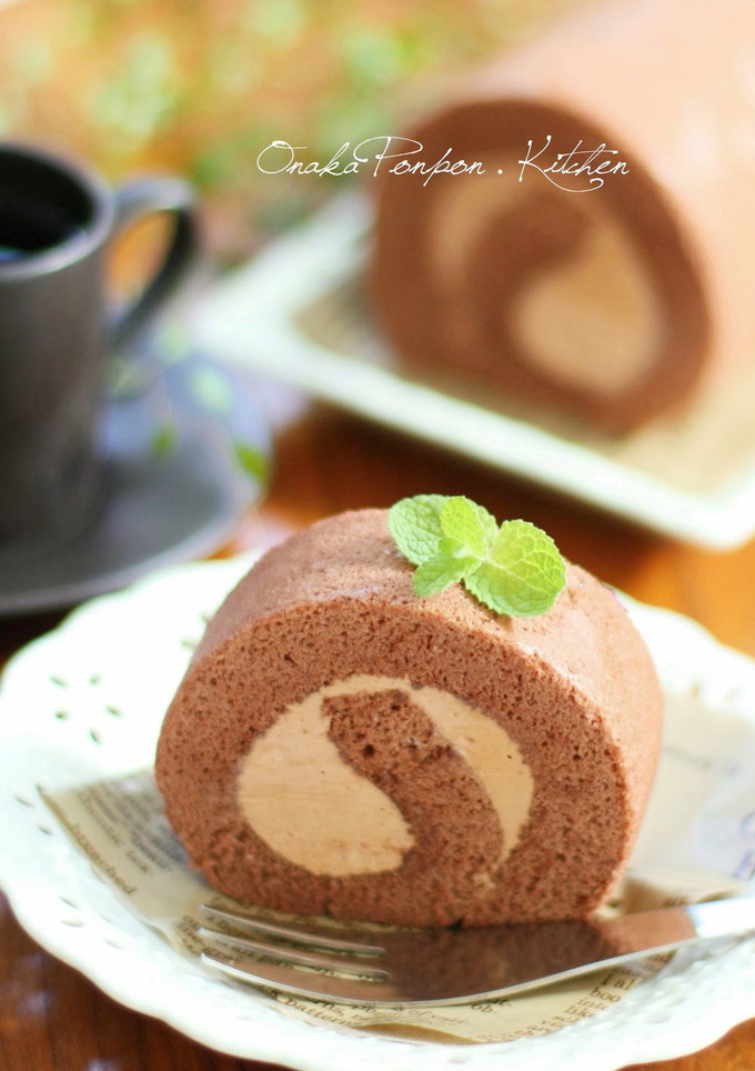 A picture of Fluffy Cocoa, Chocolate Roll Cake.