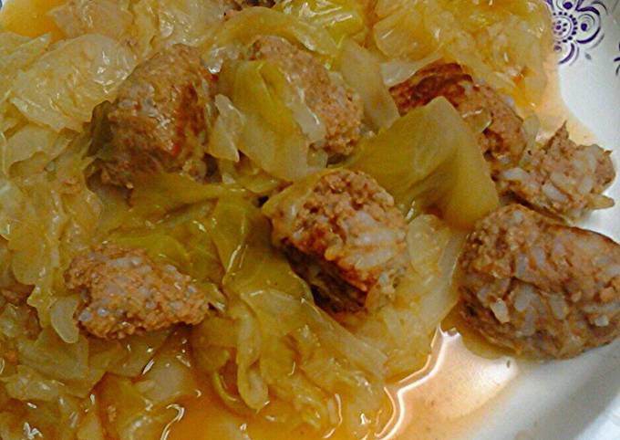 Cabbage with porcupine balls