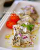 Horse Mackerel Sashimi Tossed in Mustard Marinade
