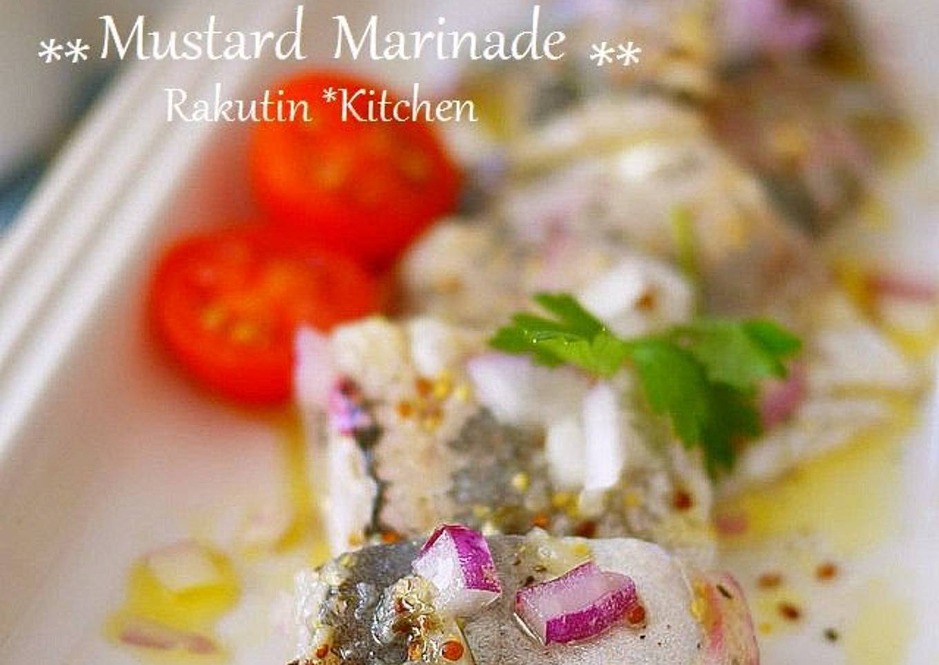 Horse Mackerel Sashimi Tossed in Mustard Marinade