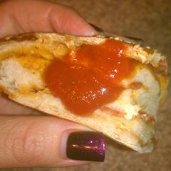 A picture of Turkey Pepperoni Stromboli.