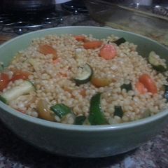 A picture of Spicy Couscous with veggies.
