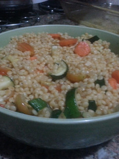 A picture of Spicy Couscous with veggies.