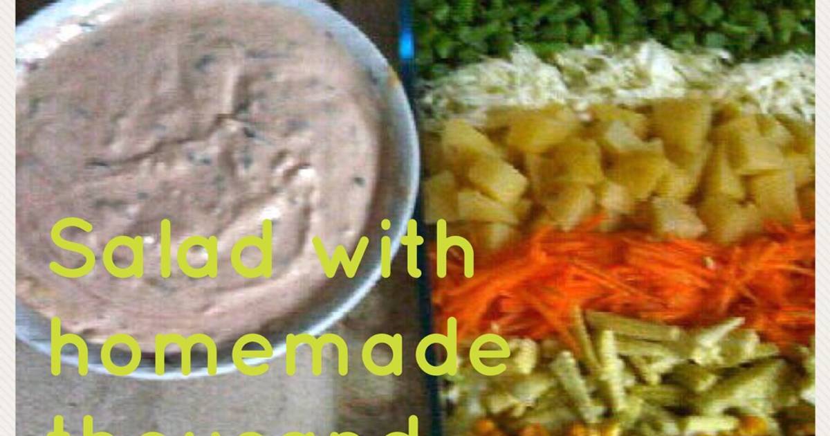 Resep Salad With Homemade Thousand Island Dressing Oleh Mama Kekey Cookpad