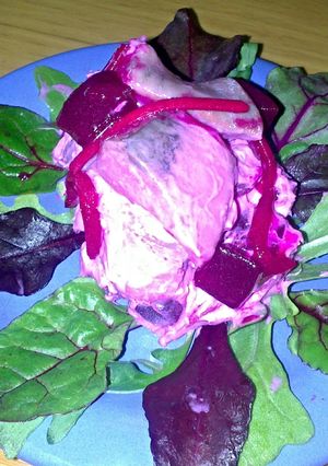 A picture of sig's herring salad.