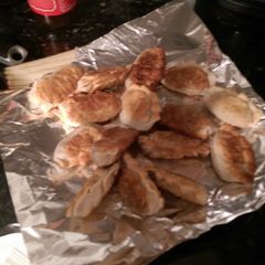 A picture of Fried Mushroom Tofu Potsticker.