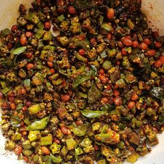 A picture of Okra Peanut Fry.