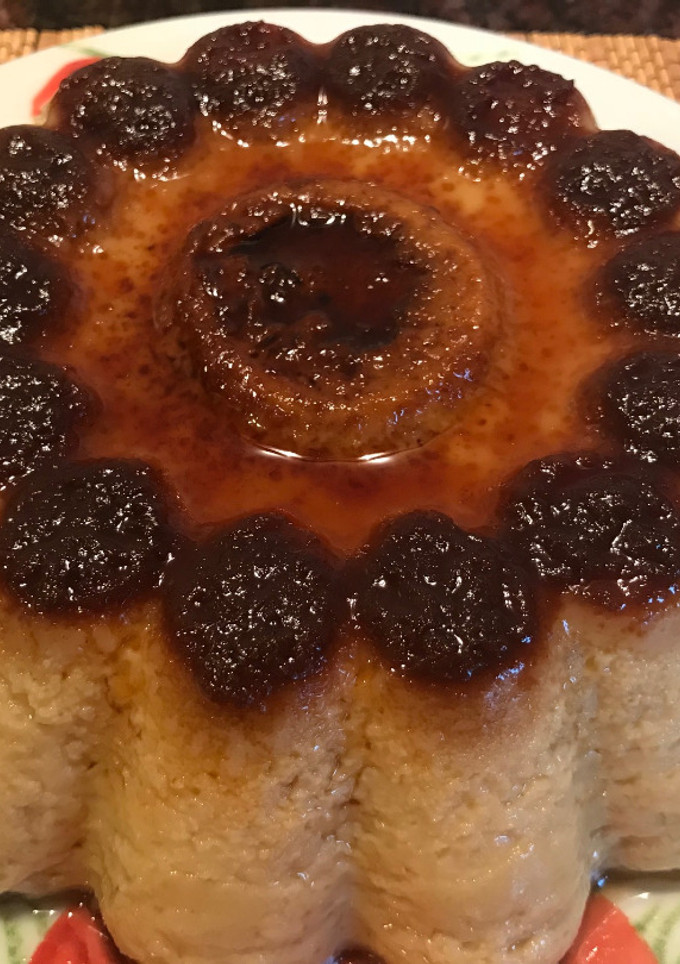 Una foto de Flan de galletas spéculoos al microondas