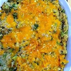 A picture of Quinoa broccoli cheese casserole.