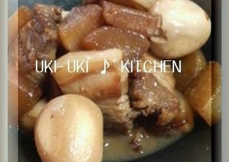 5 Easy Dinner Simmered Pork Belly with Eggs and Daikon Radish