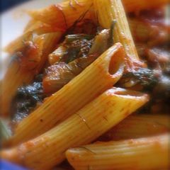 A picture of Fish and Tomato Pasta With Fennel Leaves.