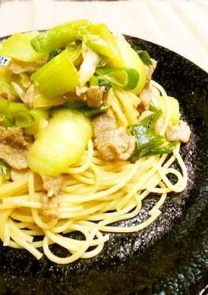 A picture of Pork and Bok Choy Chinese-style Pasta.