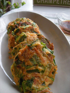 A picture of Nutritious Tofu Jijimi with Lots of Chinese Chives.