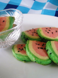 A picture of Watermelon Icebox Cookies.