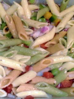 A picture of Tri Color Pasta Salad.