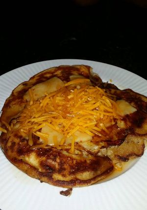A picture of Brad's knock off McDonald's bacon egg and cheese mcgriddle.