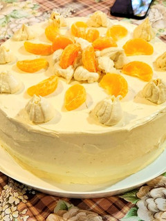 Una foto de Pastel de calabaza y cheesecake de mandarina