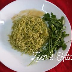 A picture of Coriander Chutney Rice.