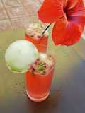 Hibiscus-tender coconut cooler