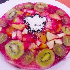 A picture of Jelly fruit cake.