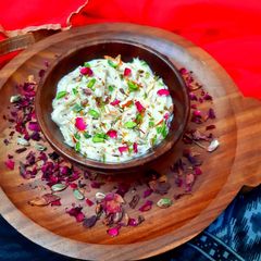 A picture of Gulkand shrikhand.