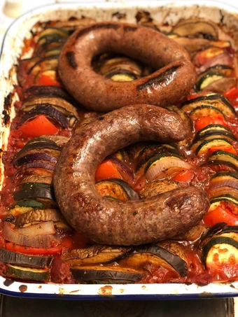Easy Steps to Prepare|Recipe} Farm shop wild boar and venison sausages on ratatouille Anti-Fail