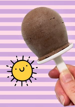 A picture of Peanut Butter and Banana Fudgesicles 🥜 🍌 🍫.