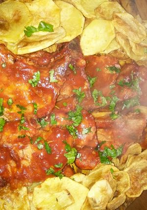 Una foto de Costillitas de cerdo con salsa agridulce a mi manera😍