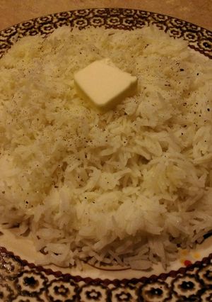 A picture of Perfect white basmati rice.
