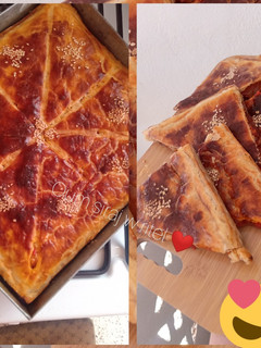 صورة لوصفة كوكا جزائرية بحشو الكاشير والجبن المبشور خفه وبنة 😍