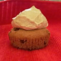 A picture of Chocolate chip cookie dough cupcakes with cookie dough frosting!.