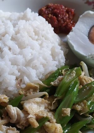 Foto resep Nasi-tumis buncis telur-sambel limau-telur asin